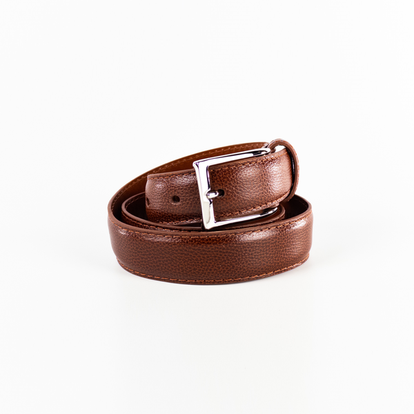 alden Alden Belt with Nickel Buckle (Brown Alpine Grain)