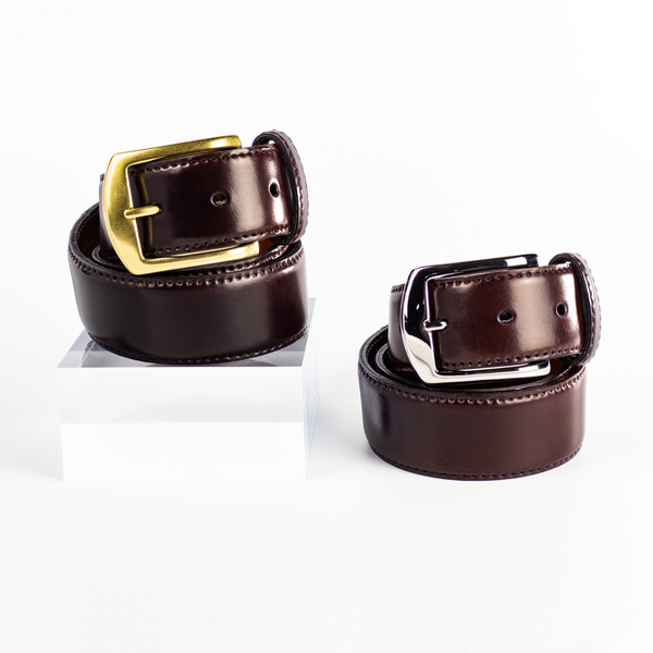 alden Alden Wide Belt with Brass or Nickel Buckle (Color 8 Shell Cordovan)