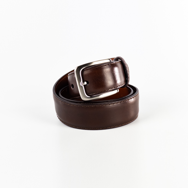 alden Alden Wide Belt with Nickel Buckle (Brown Chromexcel)
