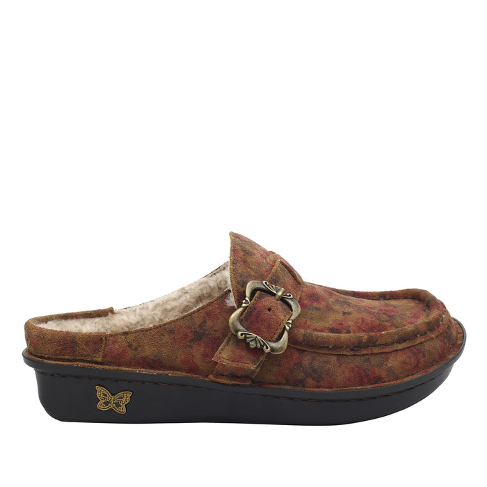 Alegria Brigid Cognac & Roses Clog