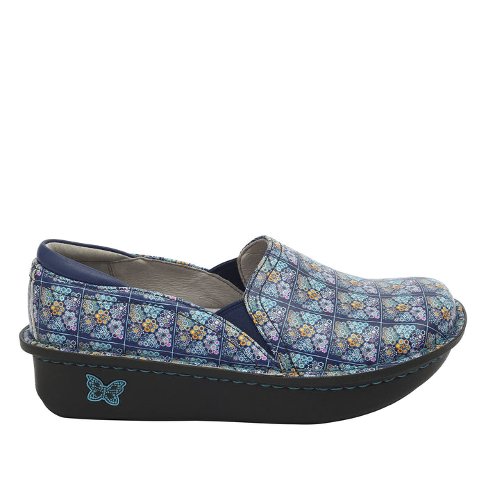Alegria Debra Rose's Blue Quilt Shoe