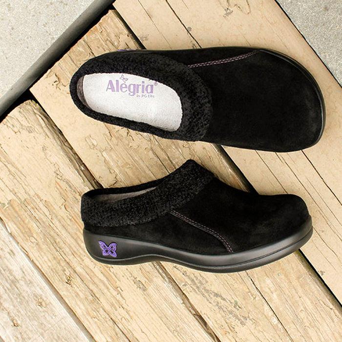 Alegria Kyah Black Suede Shoe