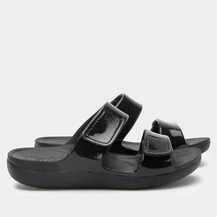 Alegria Orbyt Black Gloss Sandal