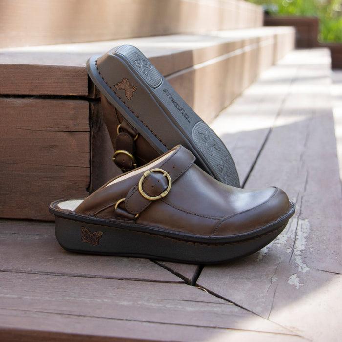 alegria Seville Oiled Brown Clog
