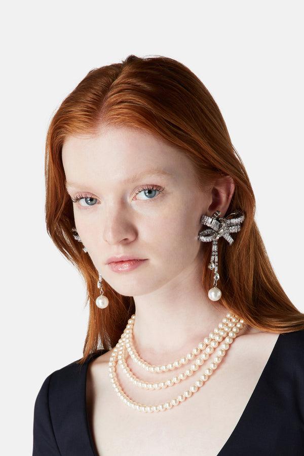 Alessandra Rich BAGUETTE BOWS EARRINGS