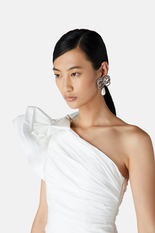 Alessandra Rich BOW PEARL EARRINGS