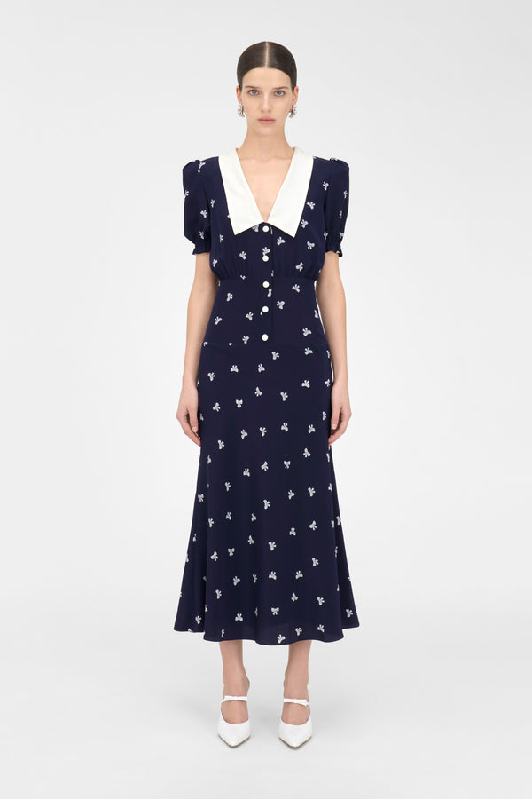 Alessandra Rich BOWS PRINT DRESS