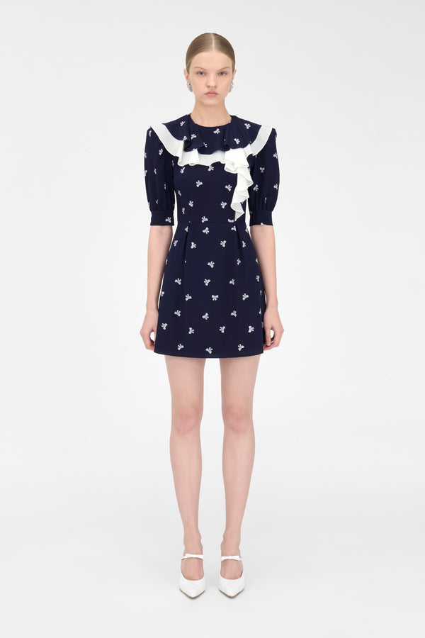 Alessandra Rich BOWS PRINT MINI DRESS
