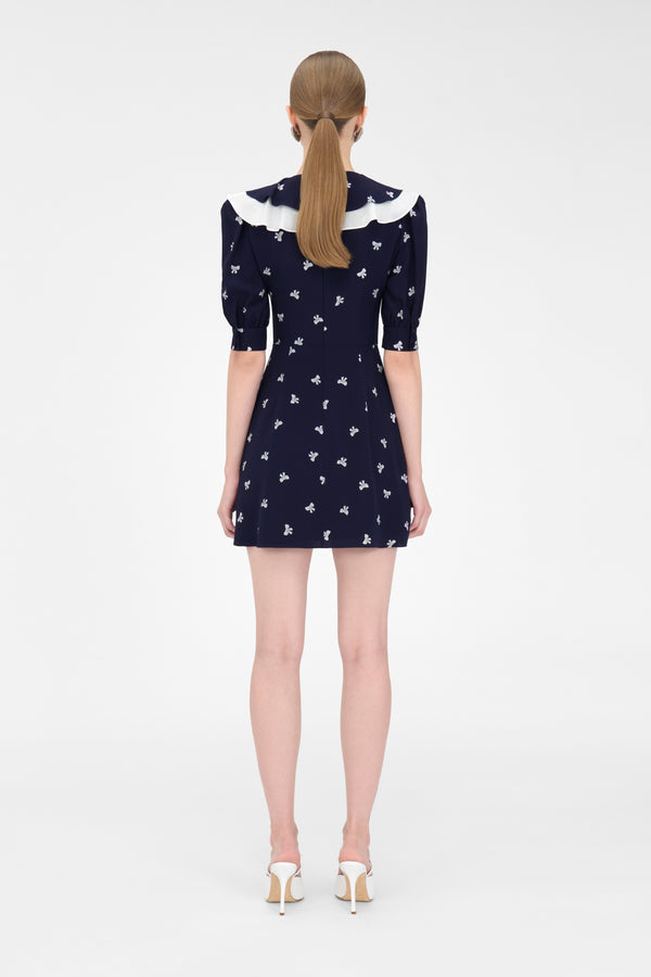 Alessandra Rich BOWS PRINT MINI DRESS