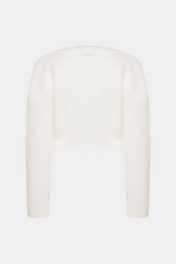 alessandra rich CARDED MOHAIR CARDIGAN