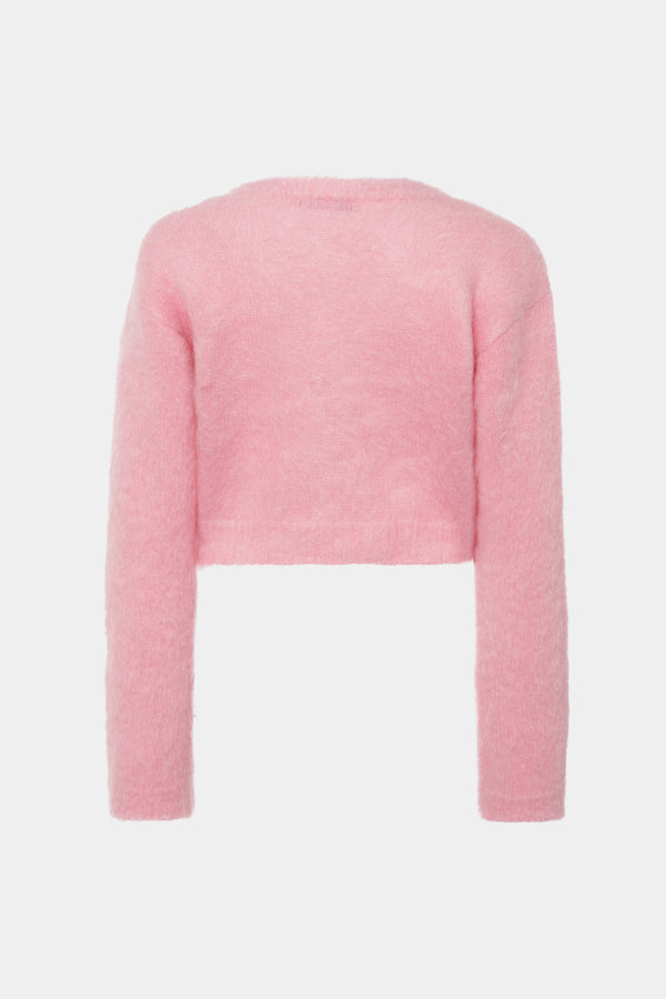 alessandra rich CARDED MOHAIR CARDIGAN