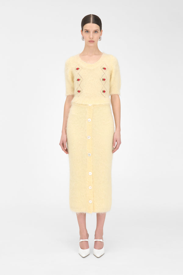 Alessandra Rich CARDED MOHAIR JUMPER