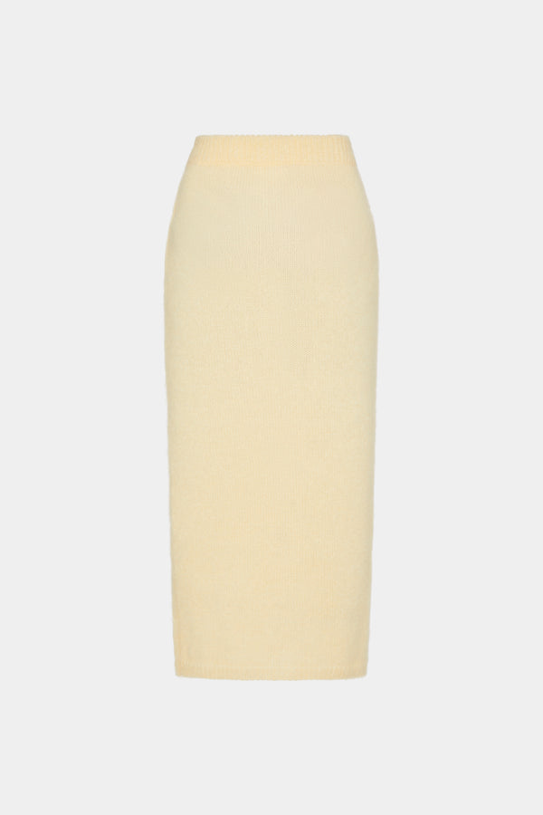 alessandra rich CARDED MOHAIR MIDI SKIR