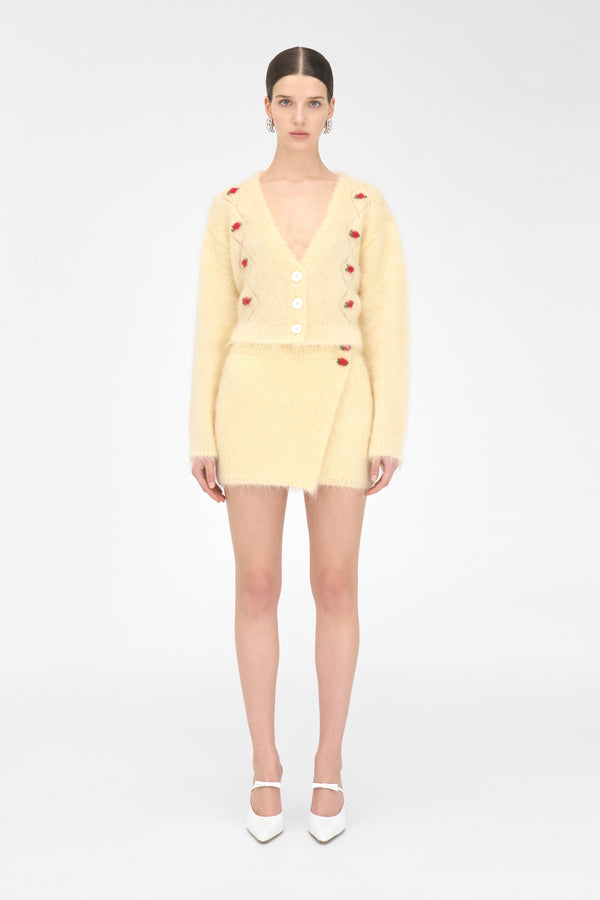 Alessandra Rich CARDED MOHAIR MINI SKIRT