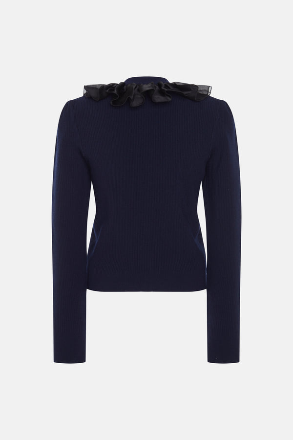 Alessandra Rich CARDIGAN WITH RUCHES