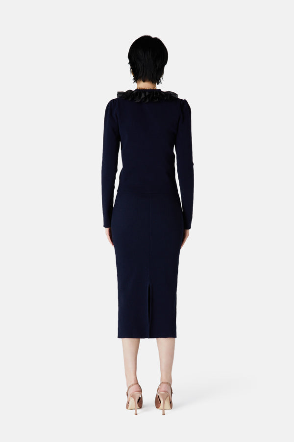 Alessandra Rich CARDIGAN WITH RUCHES