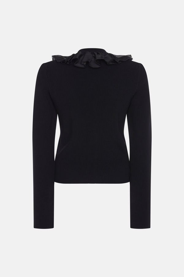 Alessandra Rich CARDIGAN WITH RUCHES