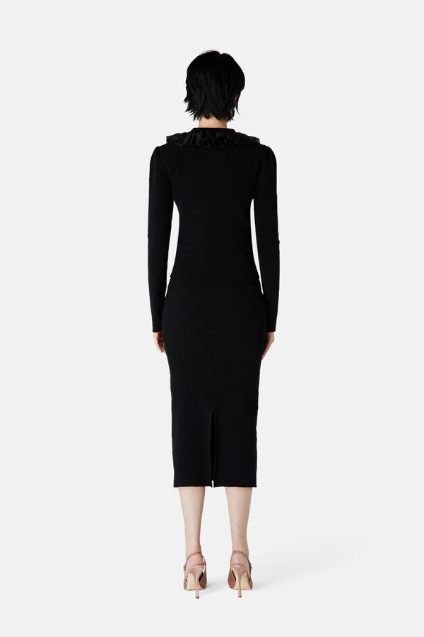 Alessandra Rich CARDIGAN WITH RUCHES