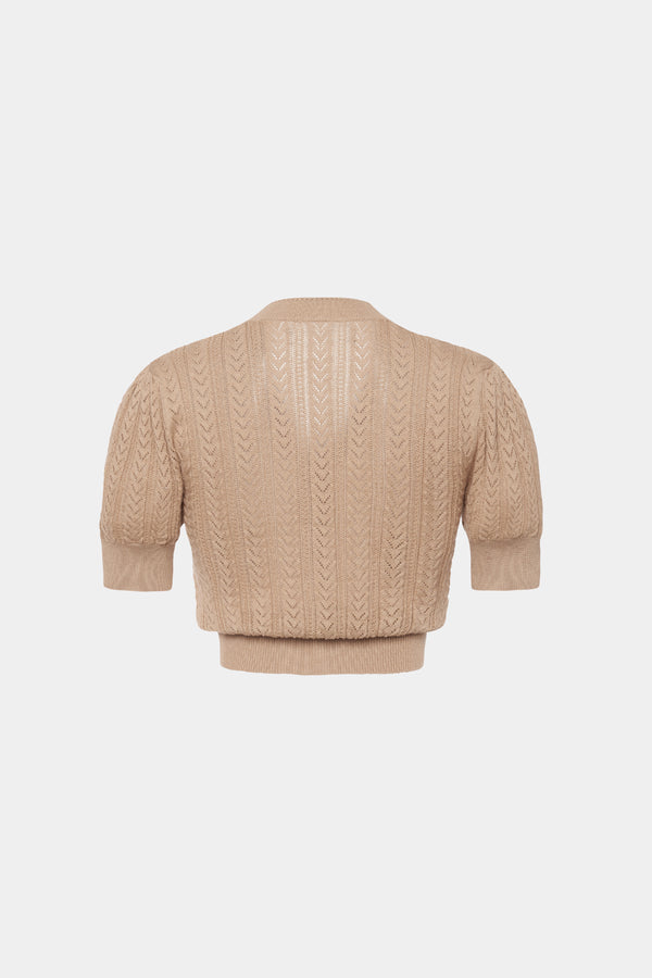 alessandra rich COTTON AND CASHMERE BLEND CARDIGAN