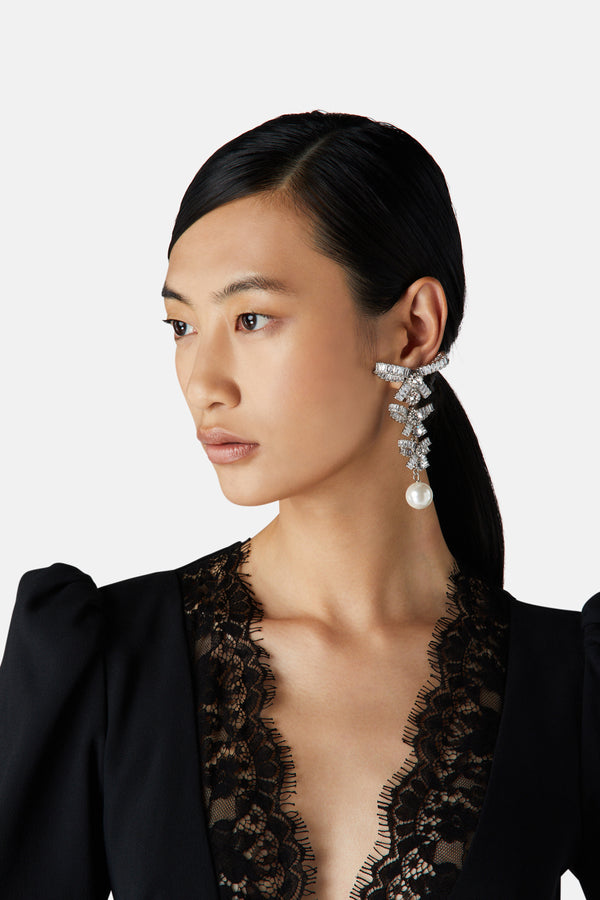 Alessandra Rich CRYSTAL BOWS EARRINGS