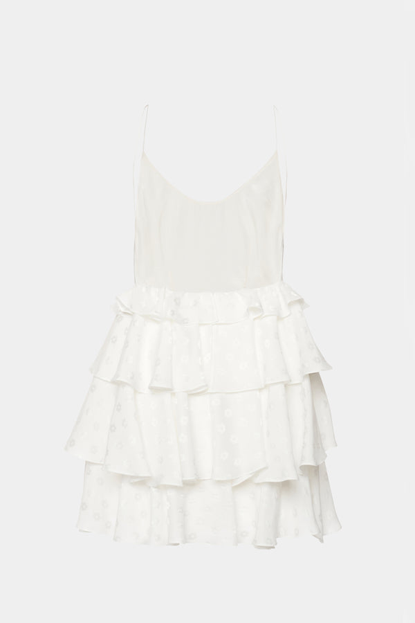 alessandra rich FLOWERS JACQUARD MINI DRESS