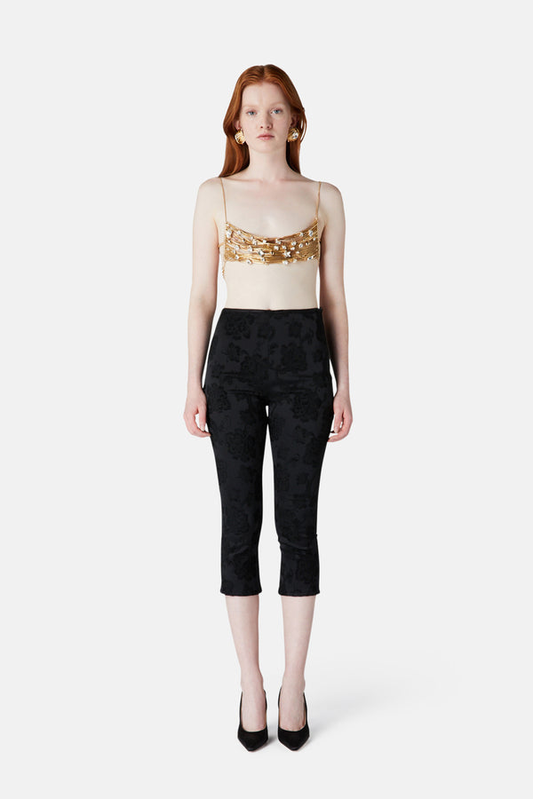 Alessandra Rich JACQUARD CAPRI PANTS