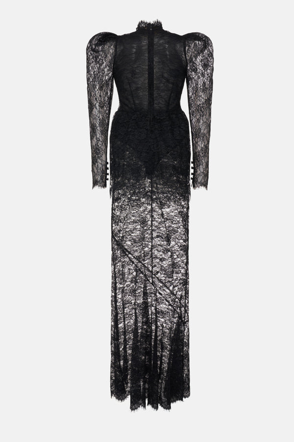 alessandra rich LACE DRESS WITH PEPLUM