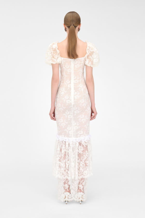 Alessandra Rich LACE DRESS WITH ROSE