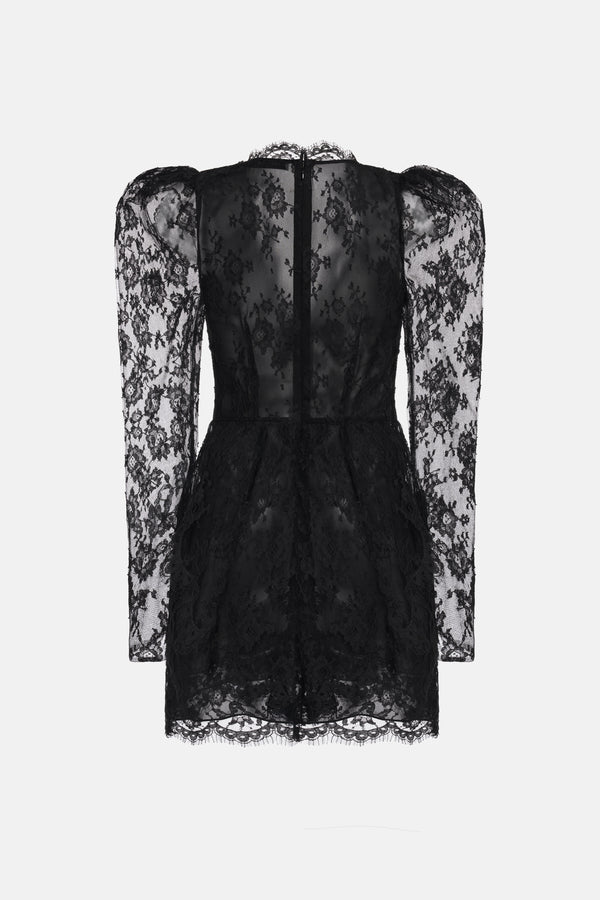 alessandra rich LACE MINI DRESS