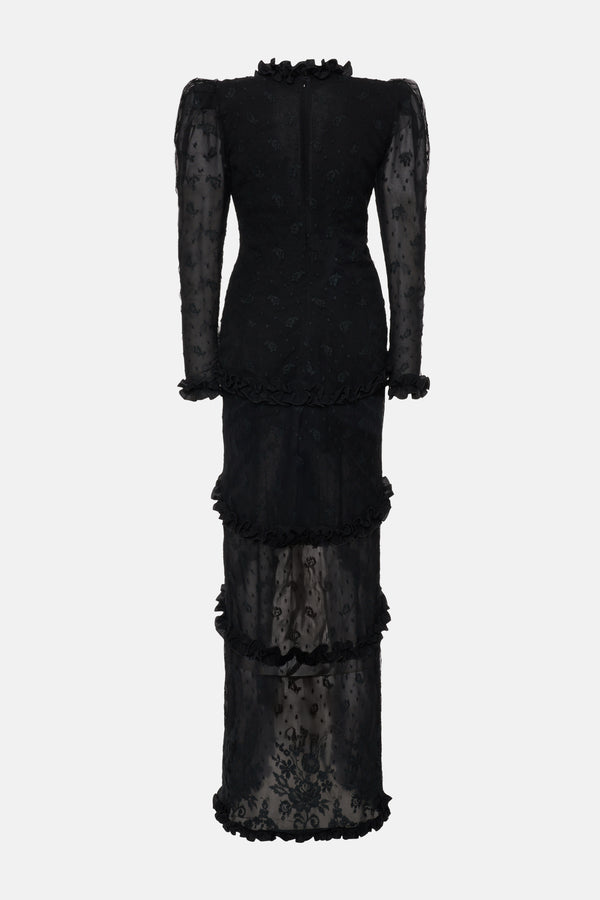 alessandra rich LACE V-NECK DRESS