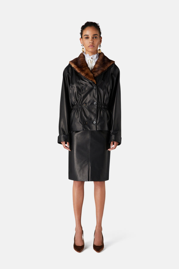 Alessandra Rich LEATHER SKIRT