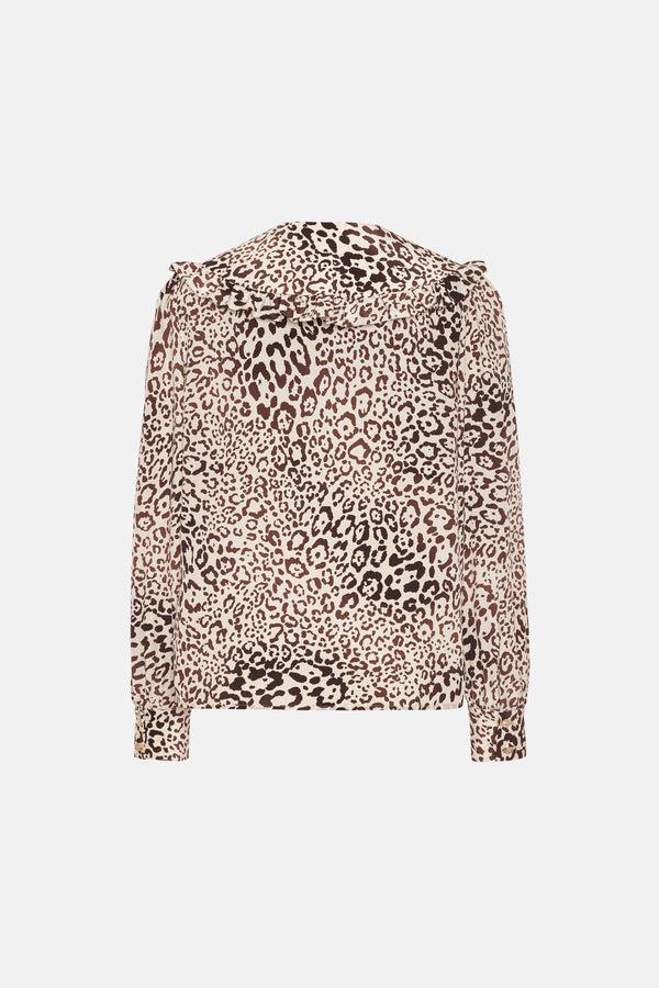 alessandra rich LEOPARD PRINT BLOUSE