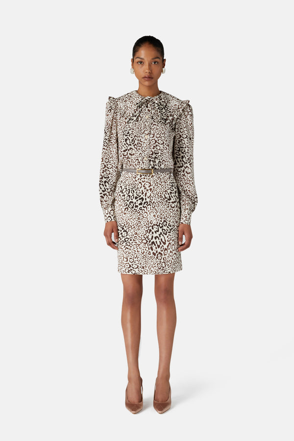 Alessandra Rich LEOPARD PRINT SKIRT