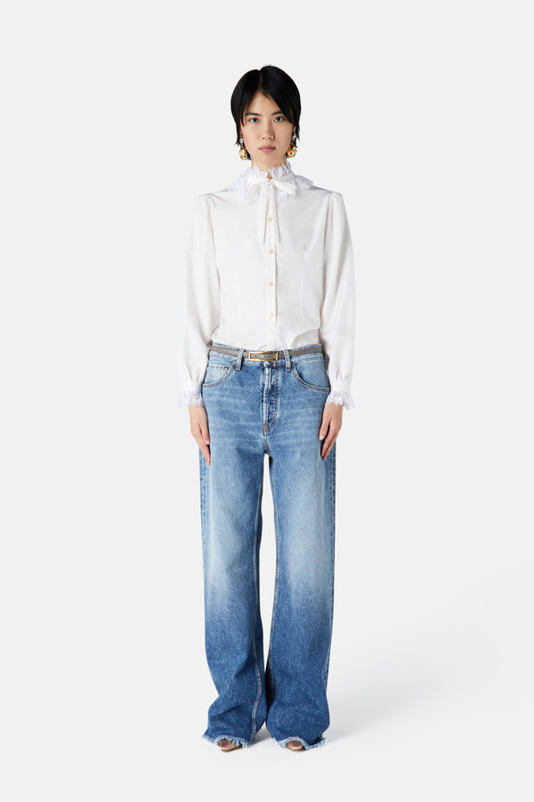 Alessandra Rich LOW WAIST BAGGY JEANS