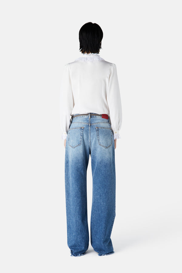 Alessandra Rich LOW WAIST BAGGY JEANS