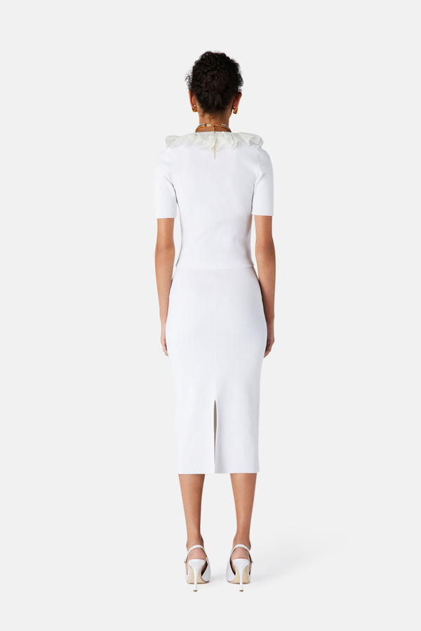 Alessandra Rich MERINO SWEATER WITH ORGANZA