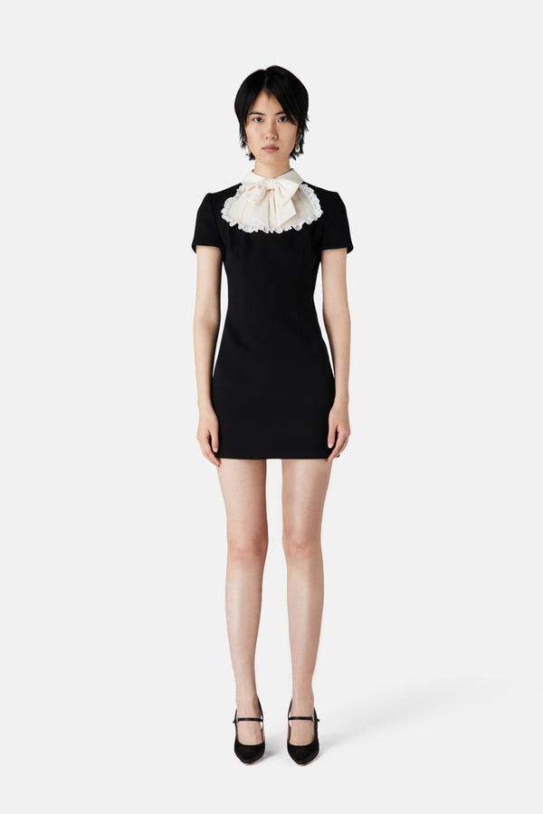 Alessandra Rich MINI DRESS WITH SILK JABOT