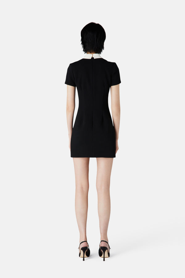 Alessandra Rich MINI DRESS WITH SILK JABOT