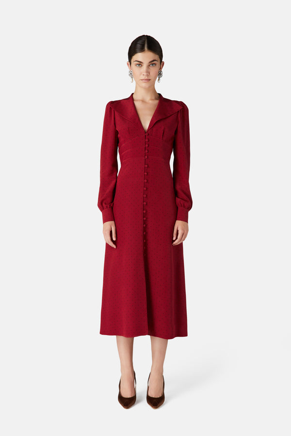 Alessandra Rich POLKA DOT DRESS WITH COLLAR