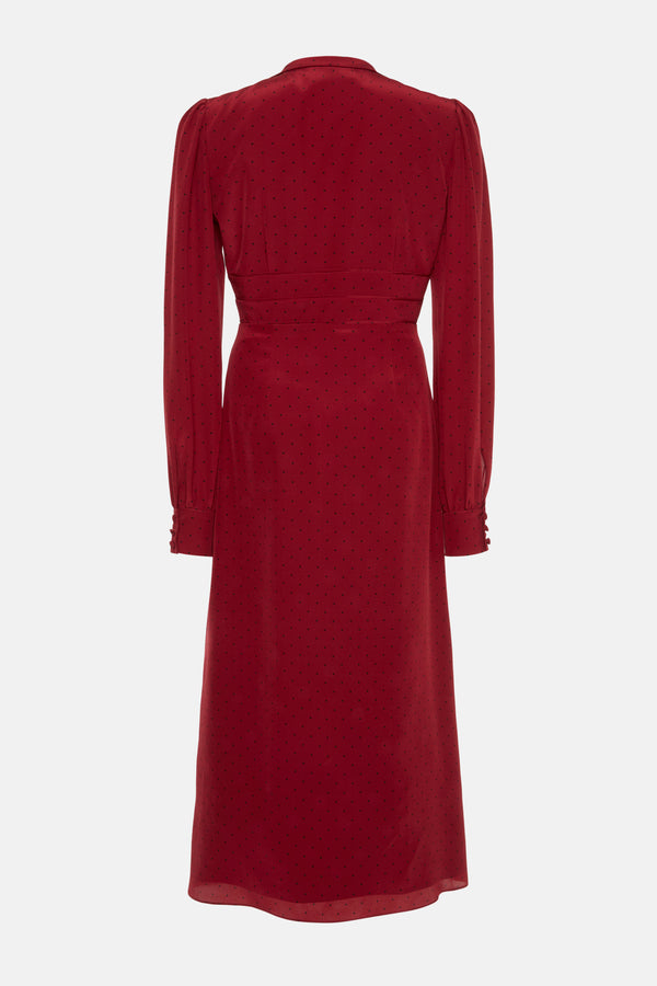 alessandra rich POLKA DOT DRESS WITH COLLAR