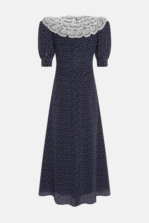 Alessandra Rich POLKA DOT DRESS WITH LACE