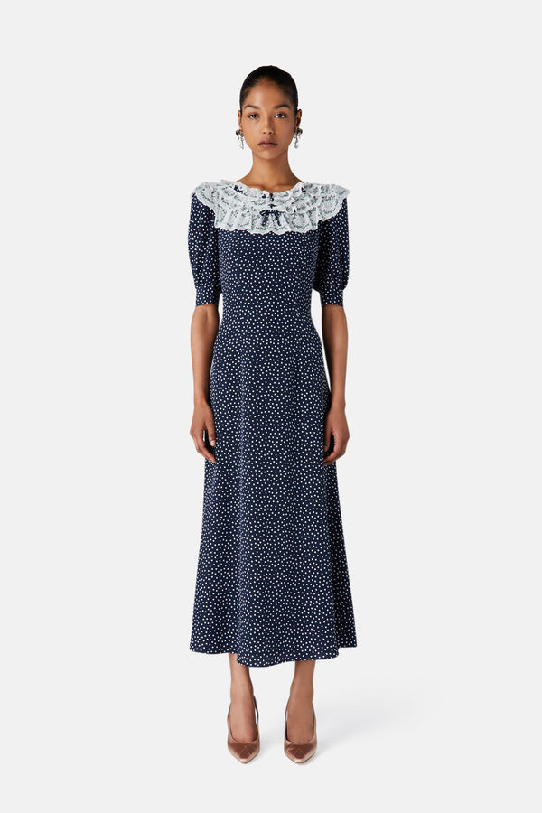 Alessandra Rich POLKA DOT DRESS WITH LACE