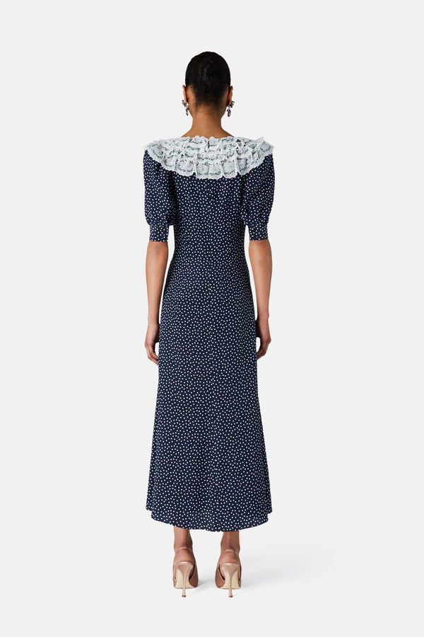 Alessandra Rich POLKA DOT DRESS WITH LACE