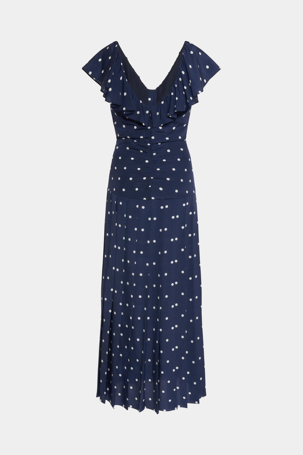 alessandra rich POLKA DOT DRESS WITH RUFFLE