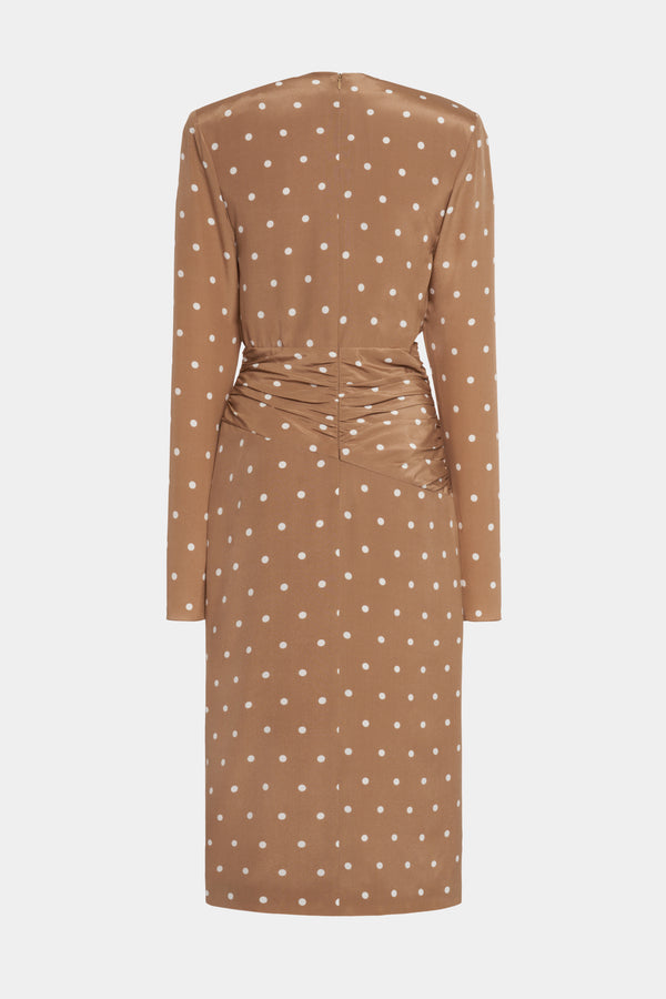 Alessandra Rich POLKA DOT DRESS WITH VOLANT