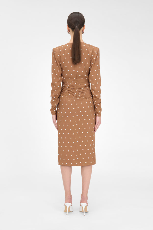 Alessandra Rich POLKA DOT DRESS WITH VOLANT