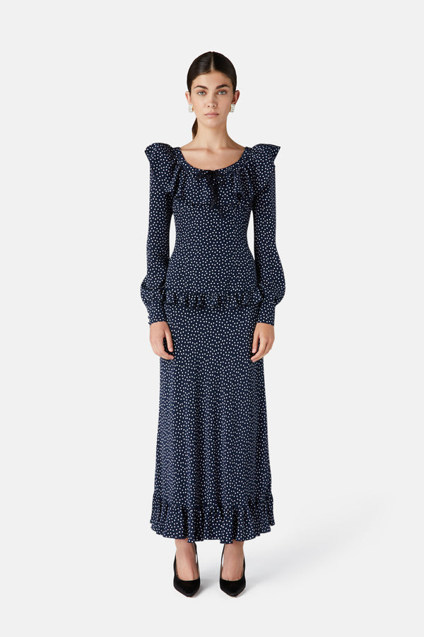 Alessandra Rich POLKA DOT DRESS WITH VOLANT