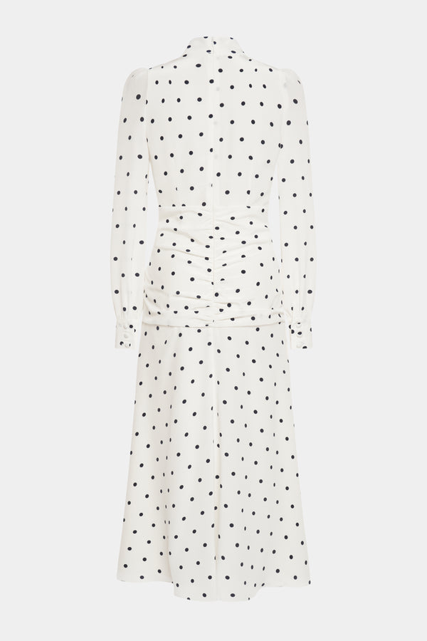 alessandra rich POLKA DOT HIGH NECK DRESS