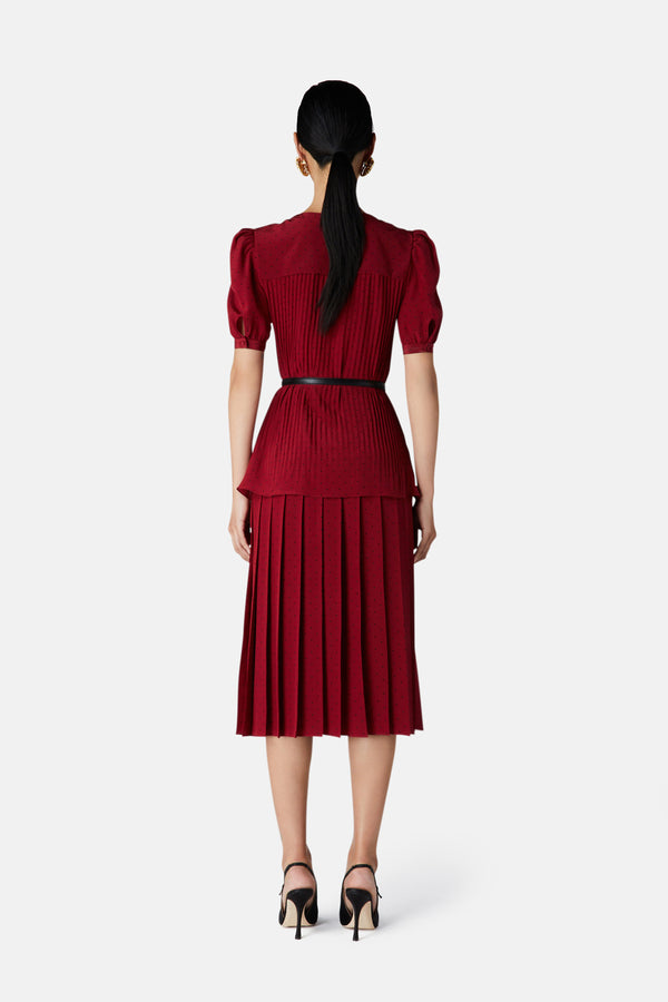 Alessandra Rich POLKA DOT PLEATED SKIRT