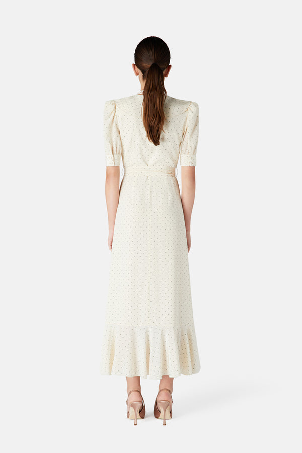 Alessandra Rich POLKA DOT WRAP DRESS